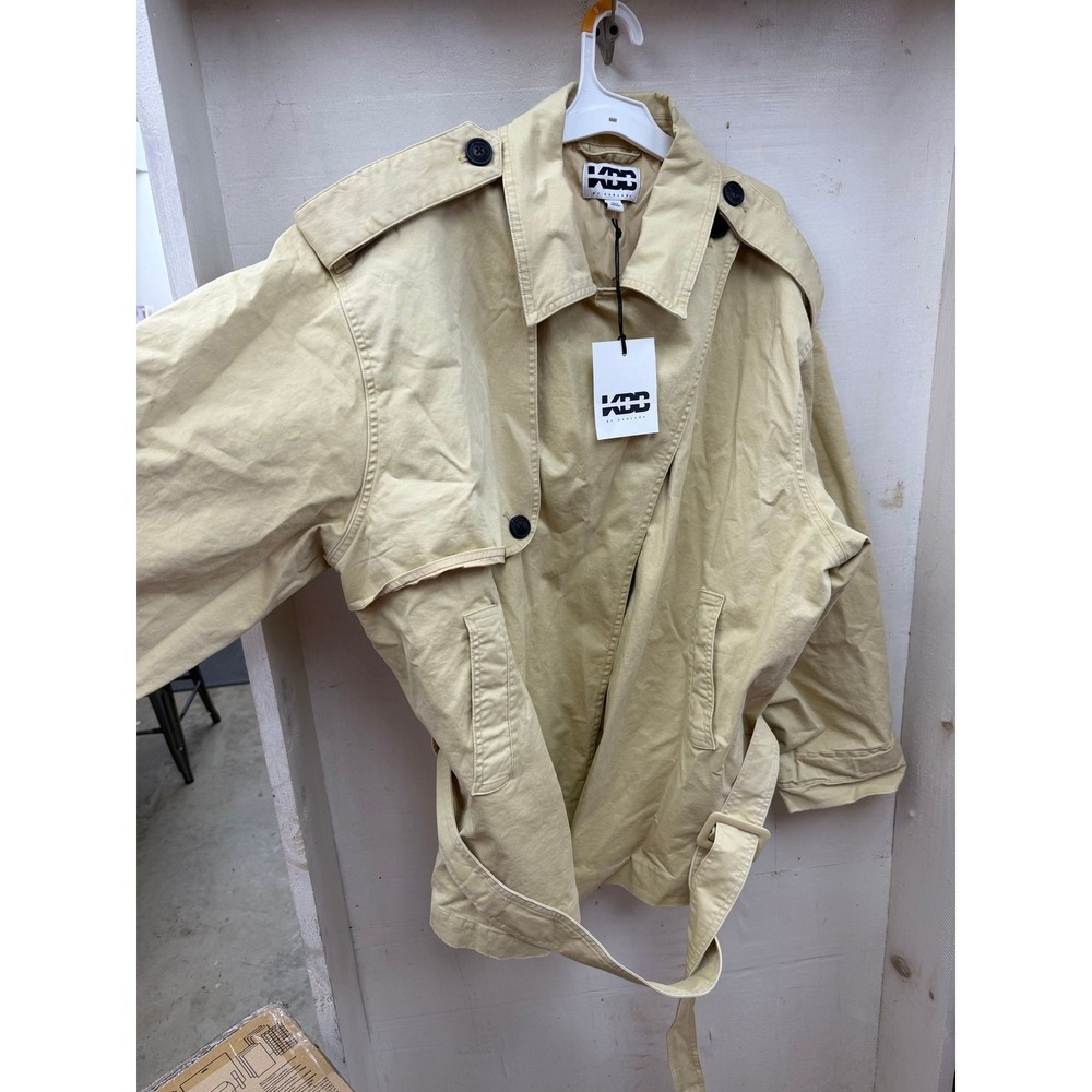 #49 New KBB Women's Tan Open Front Jacket With Belt Size XXS - Picture 3 of 5